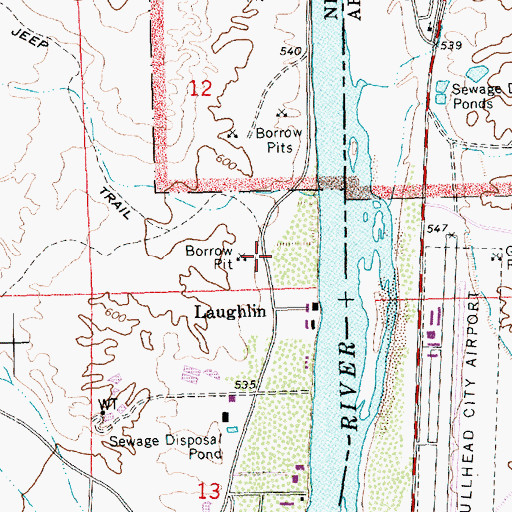 Topographic Map of Laughlin Metro Substation, NV