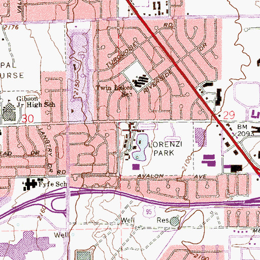 Topographic Map of Lorenzi Adaptive Recreation Center, NV