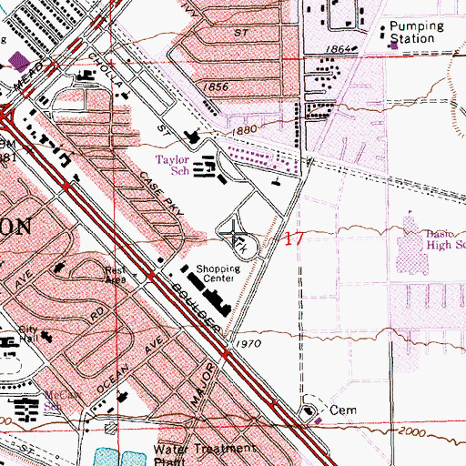 Topographic Map of Lorna G Kesterson Valley View Recreation Center, NV