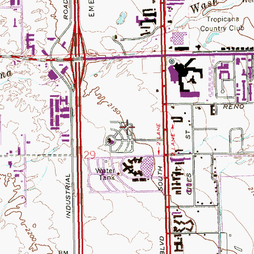 Topographic Map of Luxor Hotel and Casino, NV