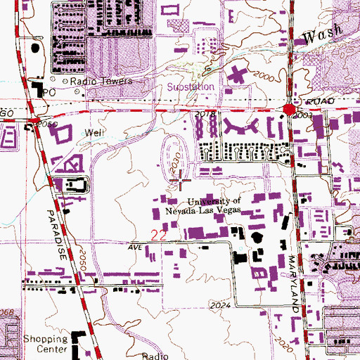 Topographic Map of Lynn Bennett Early Childhood Development Center, NV