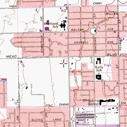 Topographic Map of Saint James the Apostle Catholic Church, NV