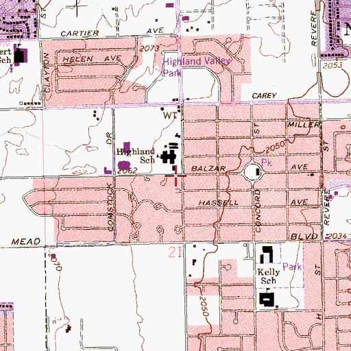 Topographic Map of Saint Johns Missionary Baptist Church, NV