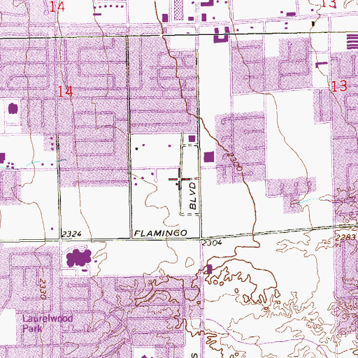 Topographic Map of Saint Simeon Serbian Orthodox Church, NV