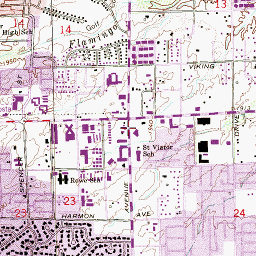 Topographic Map of Saint Viator Catholic Church, NV