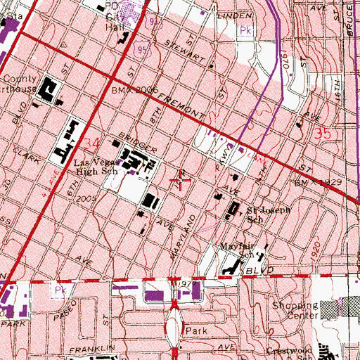 Topographic Map of Sanctuary of Praise International Church, NV