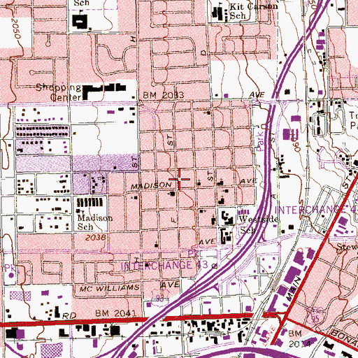 Topographic Map of Second Baptist Church, NV
