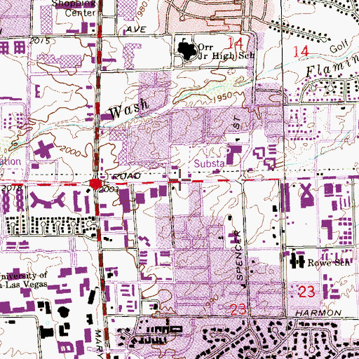 Topographic Map of Self-Realization Fellowship Church, NV