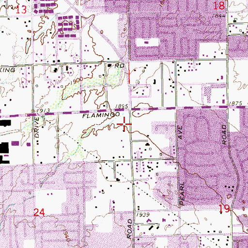 Topographic Map of Spanish Church of God, NV