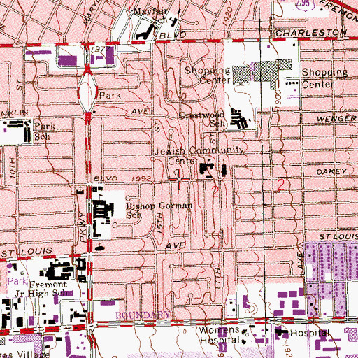 Topographic Map of Spring Meadows Presbyterian Church, NV