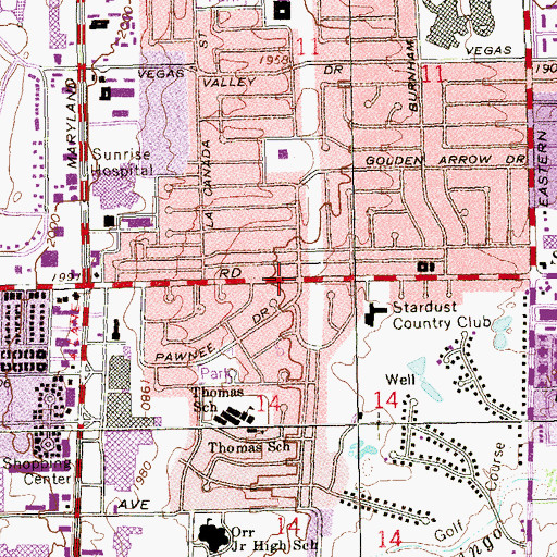 Topographic Map of Templo Cristiano, NV