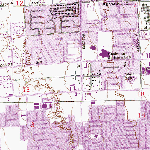 Topographic Map of The Church at Las Vegas, NV