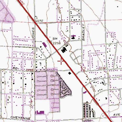 Topographic Map of The Potters Place, NV