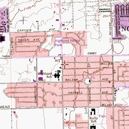Topographic Map of Trinity Church of God in Christ, NV