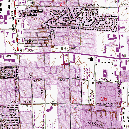 Topographic Map of Tropicana Christian Fellowship Church, NV
