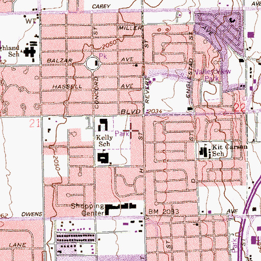 Topographic Map of True Love Missionary Baptist Church, NV