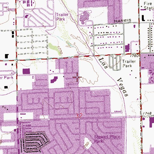 Topographic Map of Unity Baptist Church, NV