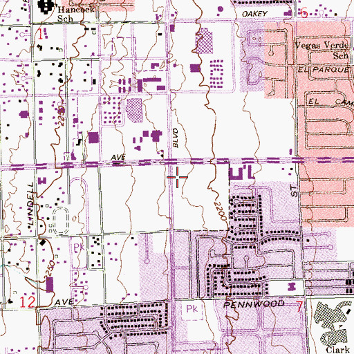 Topographic Map of Sahara Pavilion South Shopping Center, NV
