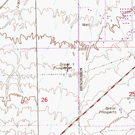 Topographic Map of Silverado Ranch Plaza Shopping Center, NV