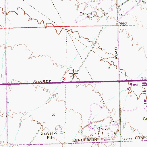 Topographic Map of Sunset Plaza Shopping Center, NV