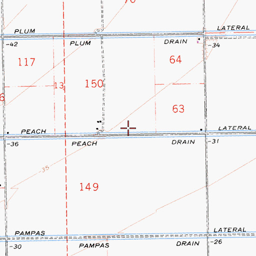 Topographic Map of Peach Lateral, CA