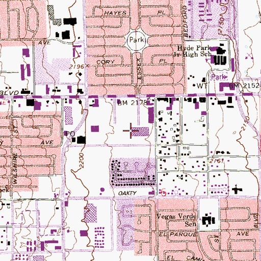 Topographic Map of Westland Fair Shopping Center, NV