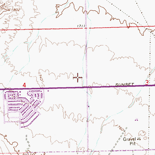 Topographic Map of Whitney Ranch Center Shopping Center, NV
