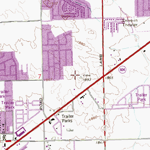 Topographic Map of Alexander Villas Park, NV