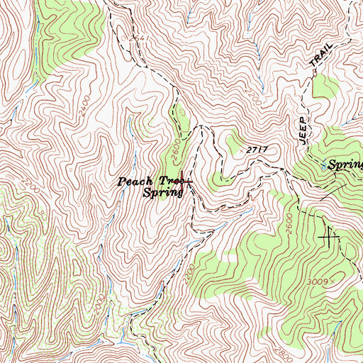 Topographic Map of Peach Tree Spring, CA