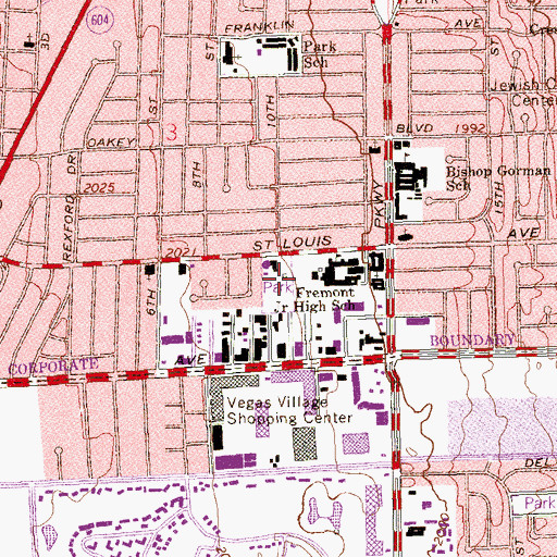 Topographic Map of Baker Park, NV