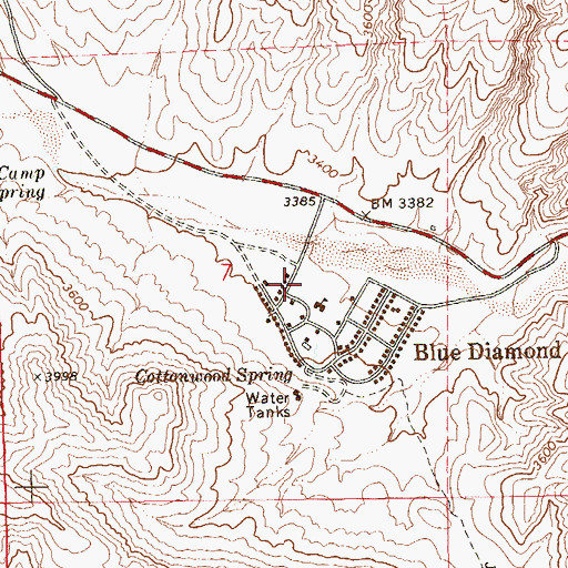 Topographic Map of Blue Diamond Park, NV