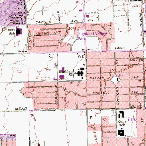Topographic Map of Booker Playground, NV