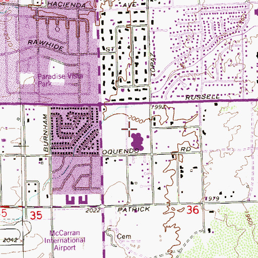 Topographic Map of Cannon School Park, NV