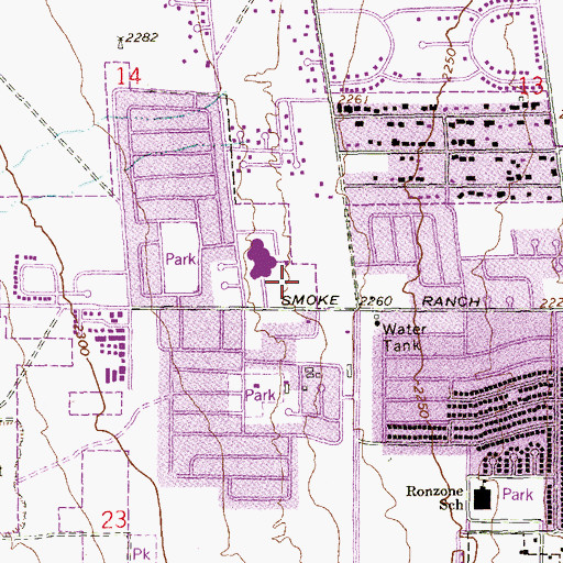 Topographic Map of Charleston Heights Park, NV