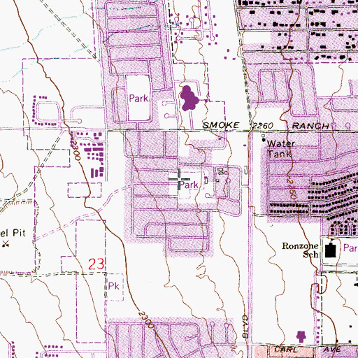 Topographic Map of Charleston Heights Park, NV