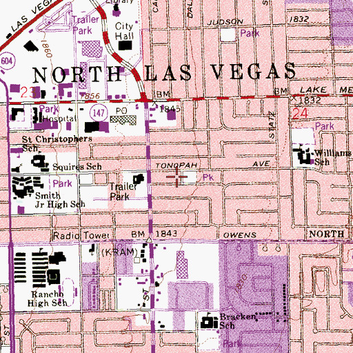 Topographic Map of College Park, NV