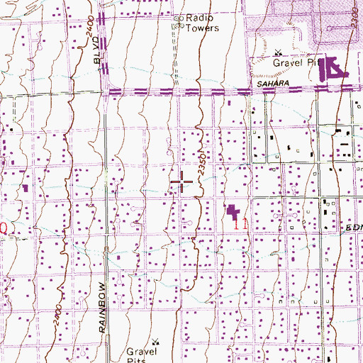 Topographic Map of Davis Park, NV