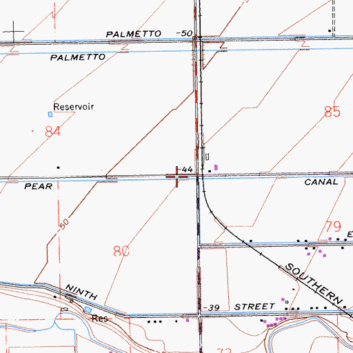 Topographic Map of Pear Canal, CA