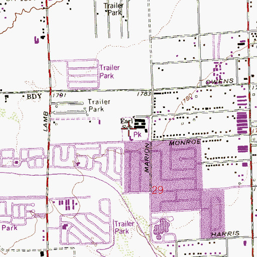 Topographic Map of Earl Playground, NV