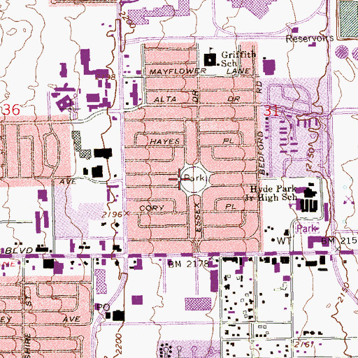 Topographic Map of Essex Park, NV