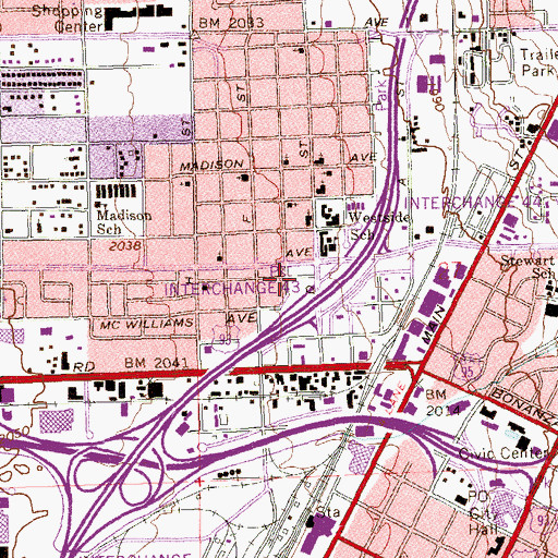 Topographic Map of Ethel Pearson Park, NV