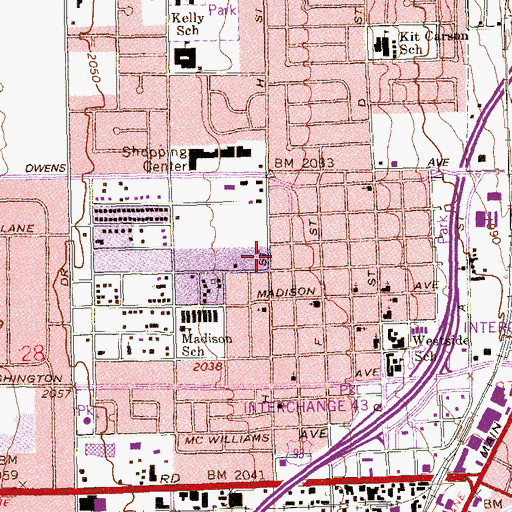 Topographic Map of Fitzgeralds Tot Lot, NV