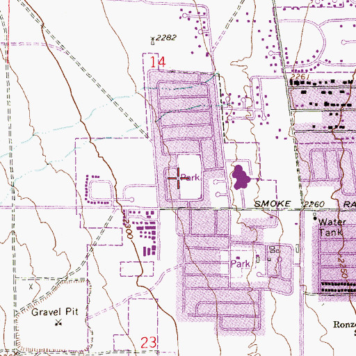 Topographic Map of Heers Park, NV