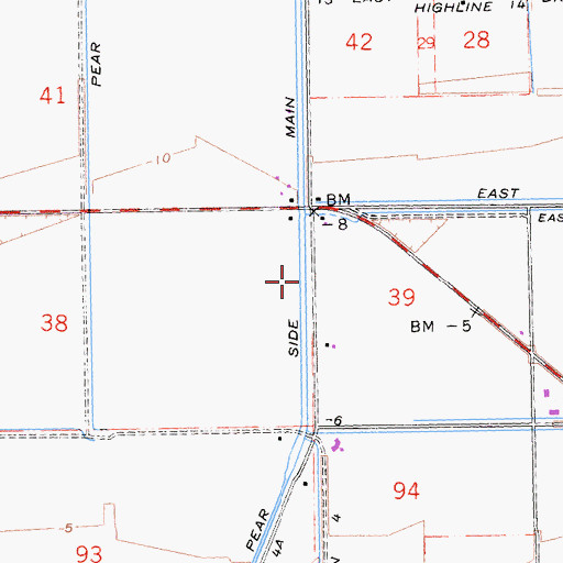 Topographic Map of Pear Side Main, CA