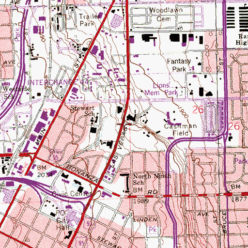Topographic Map of Heritage Park, NV