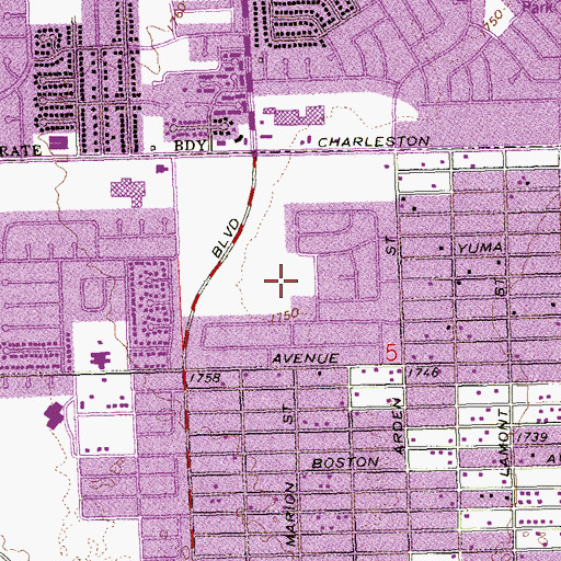 Topographic Map of Joe Shoong Park, NV