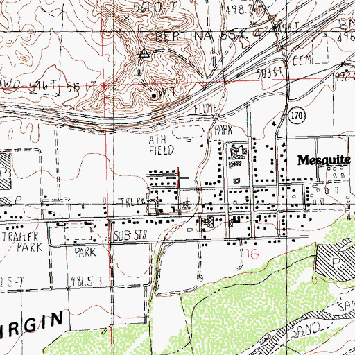 Topographic Map of Library Park, NV