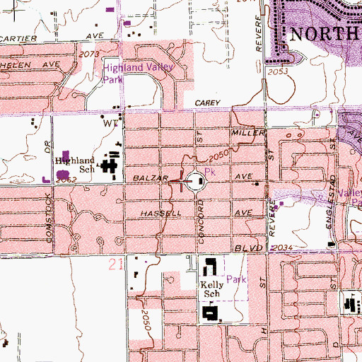 Topographic Map of Lubertha Johnson Park, NV