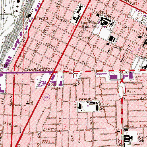 Topographic Map of Mark Dutton Park, NV