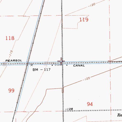 Topographic Map of Pearsol Drain, CA